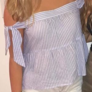 BCBG blue and white stripe blouse!